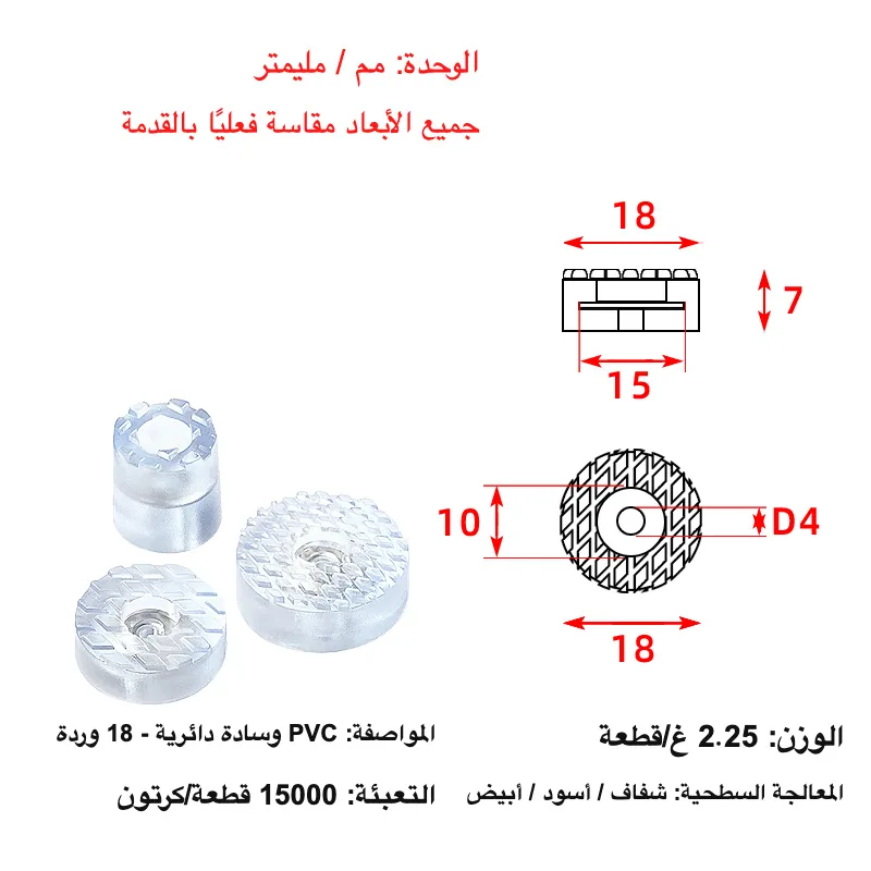 PVC Round Table Leg Anti-Slip Pad