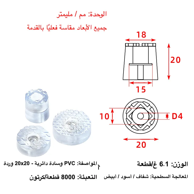 PVC Round Table Leg Anti-Slip Pad